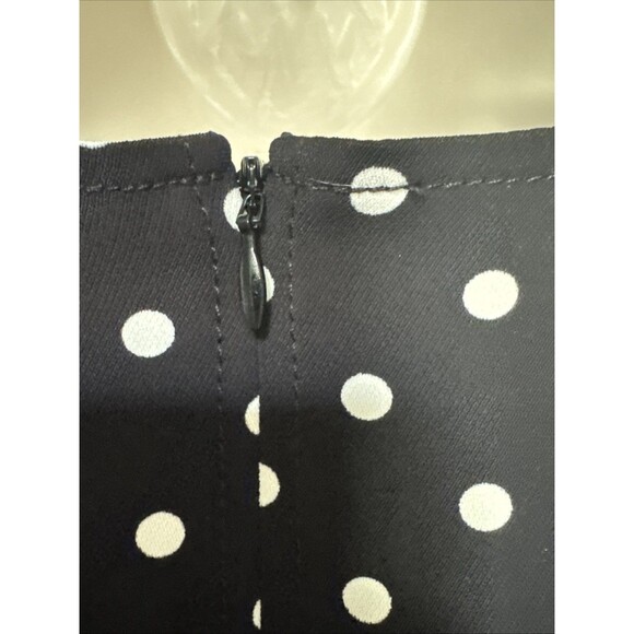 Cinq A Sept Catriona Size 10 Black White Polka Dot Pleated Hem Dress $396 - Picture 11 of 13